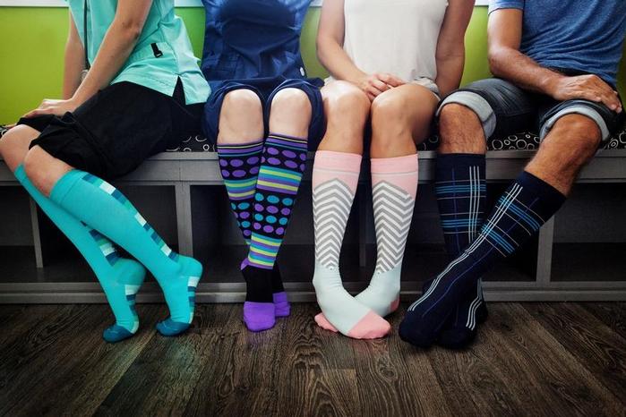 Medical grade compression socks available at MyoDynamic Health in Newmarket Ontario to support circulation and reduce varicose vein symptoms